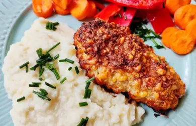 Sýrové karbanátky s květákovou kaší