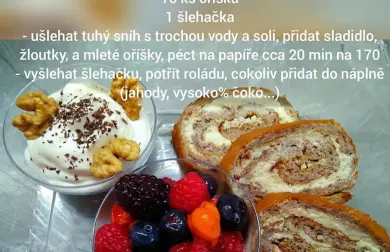 Ořechová roláda - nízkosacharidová