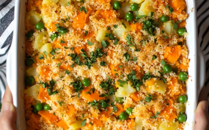 Zapečené brambory s tofu a zeleninou