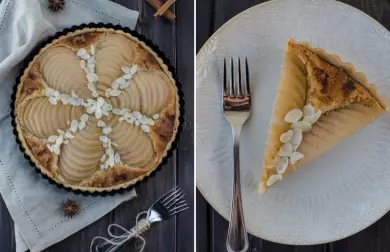 Hruškový koláč s mandlovou náplní